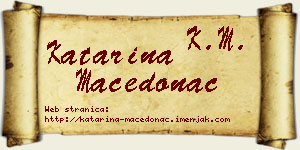 Katarina Macedonac vizit kartica